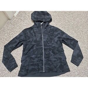 Lululemon Hooded Windbreaker Jacket Heritage 365 Camo Deep Coal Multi Size 4